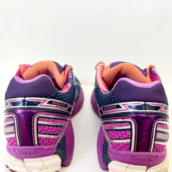 Brooks Adrenaline GTS 15 Women's Purple Orange Navy Athletic Running Shoes Sz 10 - Picture 4 of 7